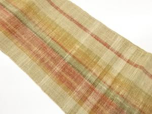 紗紬変わり縞模様織出し名古屋帯